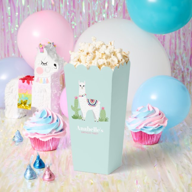 Adorable Llama Personalised Girls Birthday Party Favour Box (Party)