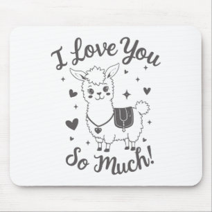 Adorable Llama Valentine Shirt Cute Retro Hearts S Mouse Pad
