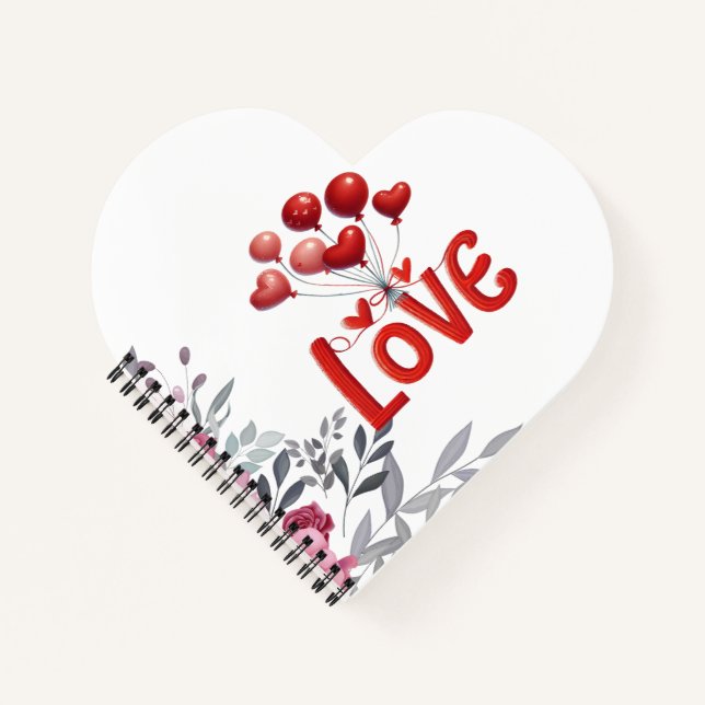 Adorable "Love" Puppy Spiral Notebook (Front)