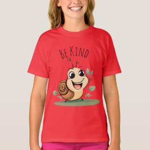 Adorable Loveable smiling Snail Character Be kind T-Shirt