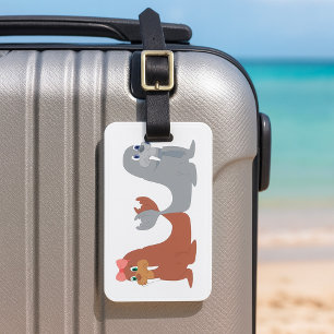 Adorable Male and Female Walruses Luggage Tag