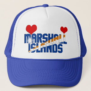 Adorable Marshall Islands Flag Hearts Patriotic Trucker Hat