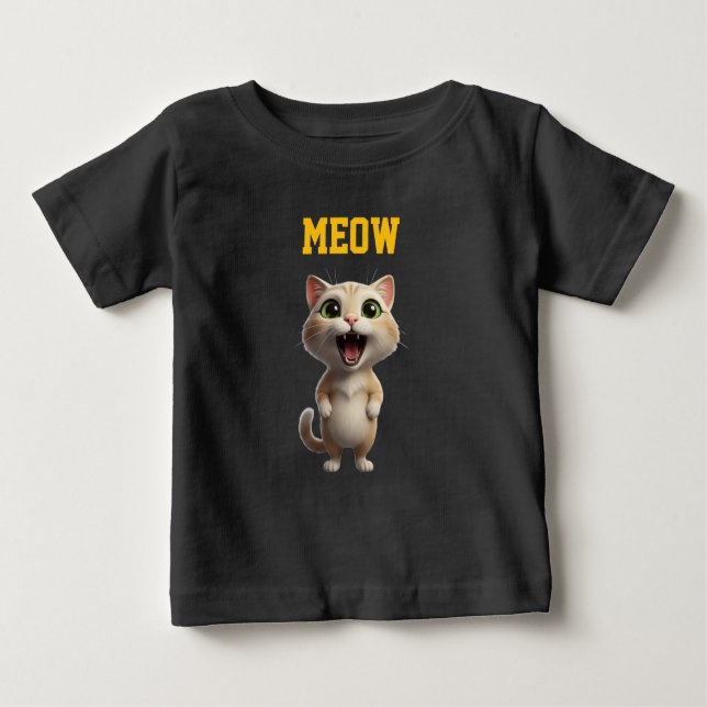 Adorable Meow Kitty Kids’ T-Shirt (Front)