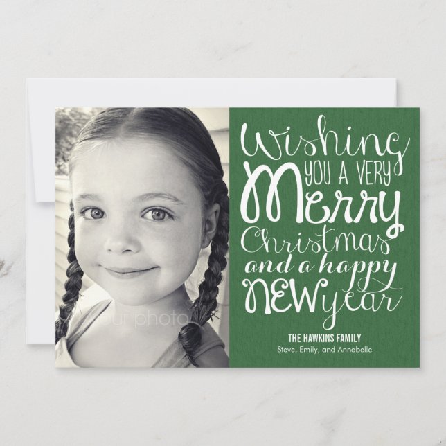 Adorable Message Holiday Photo Cards (Front)