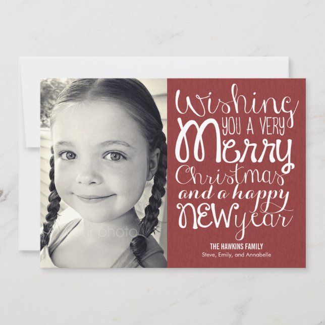 Adorable Message Holiday Photo Cards (Front)