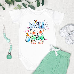 Adorable "Milk Drunk" Funny  Baby Bodysuit
