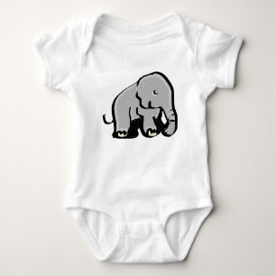 Adorable Minimalist Elephant Illustration Baby Bodysuit