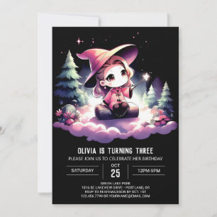 Adorable Modern Wizard Birthday Invitation
