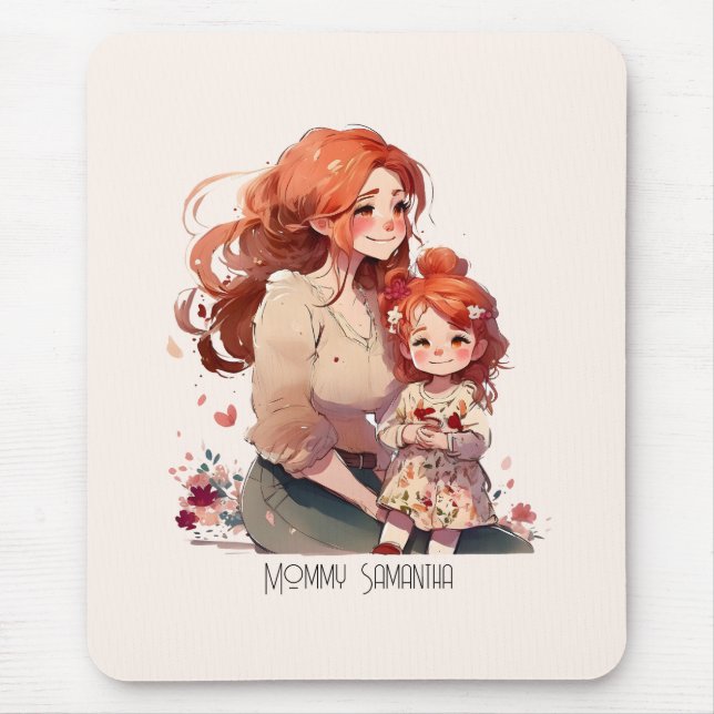 Adorable Mom and Daughter Bond (13) Mouse Pad (Front)
