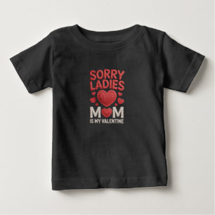 Adorable Mom Is My Valentine Heartfelt Kids Design Baby T-Shirt