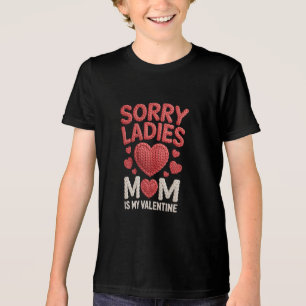 Adorable Mom Is My Valentine Heartfelt Kids Design Tri-Blend Shirt