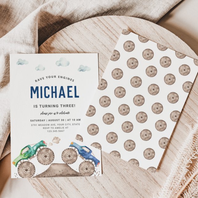 Adorable Monster Truck-Themed Invitation (Creator Uploaded)