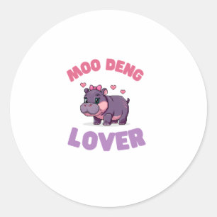 Adorable MOO DENG LOVER Beauty Hobbyist Hippo Revo Classic Round Sticker