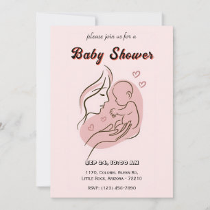 Adorable Mother Hands cuddling Newborn Invitation