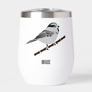 Adorable Mountain Chickadee Bird Illustrated