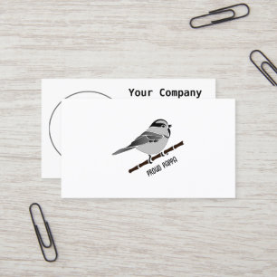 Adorable Mountain Chickadee Bird Illustrated Business Card