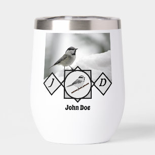 Adorable Mountain Chickadee Monogram Photo