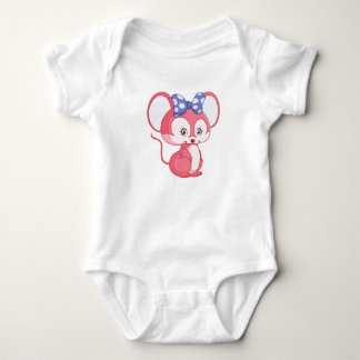 Adorable Mouse: Baby T-Shirt with Bow Design Bodysuit