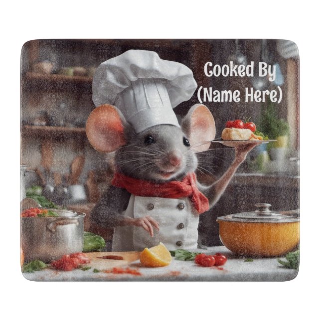 Adorable Mouse Chef Cutting Board (Front)