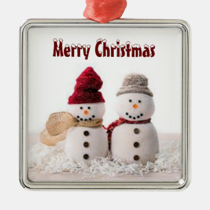 **ADORABLE MR/MRS SNOWMAN** CHRISTMAS ORNAMENT