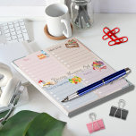 Adorable Multicolored Grocery Shopping List Notepad<br><div class="desc">This notepad features a charming design of a grocery shopping list with a multicolored backdrop theme. The dotted lines provide a convenient guide for keeping your notes neat and organised. Perfect for jotting down meal ideas, reminders, or shopping lists, this notepad is a stylish and practical addition to any workspace....</div>