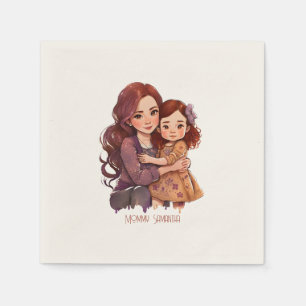 Adorable Mum and Daughter Bond (11) Napkin