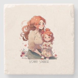 Adorable Mum and Daughter Bond (13) Stone Coaster