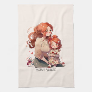 Adorable Mum and Daughter Bond (13) Tea Towel