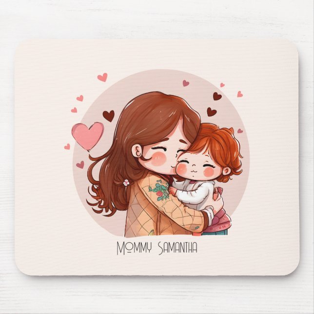 Adorable Mum and Daughter Bond (14) Mouse Pad (Front)