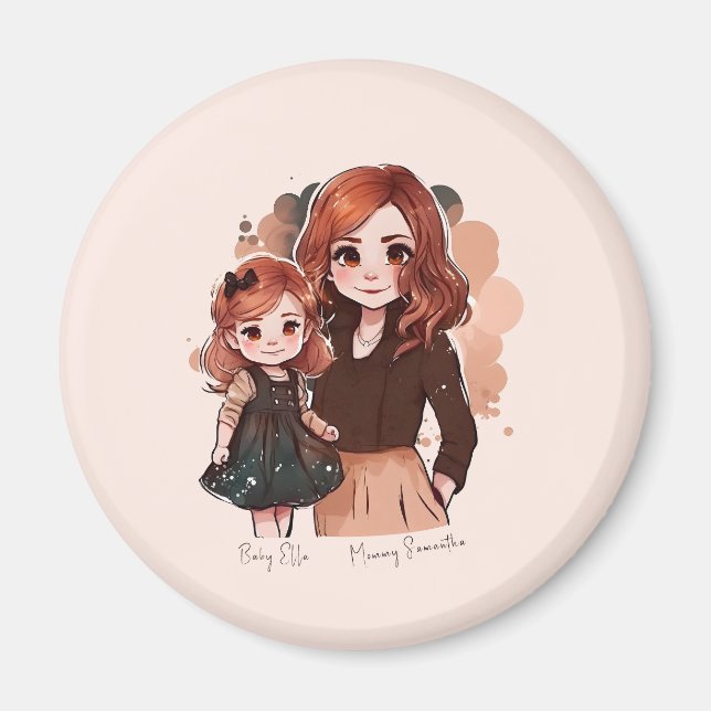 Adorable Mum and Daughter Bond (2) Magnet (Front)