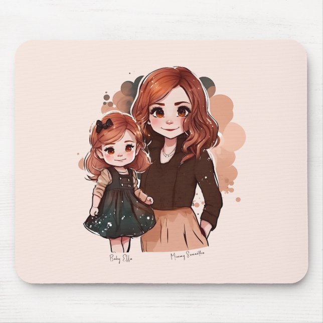 Adorable Mum and Daughter Bond (2) Mouse Pad (Front)