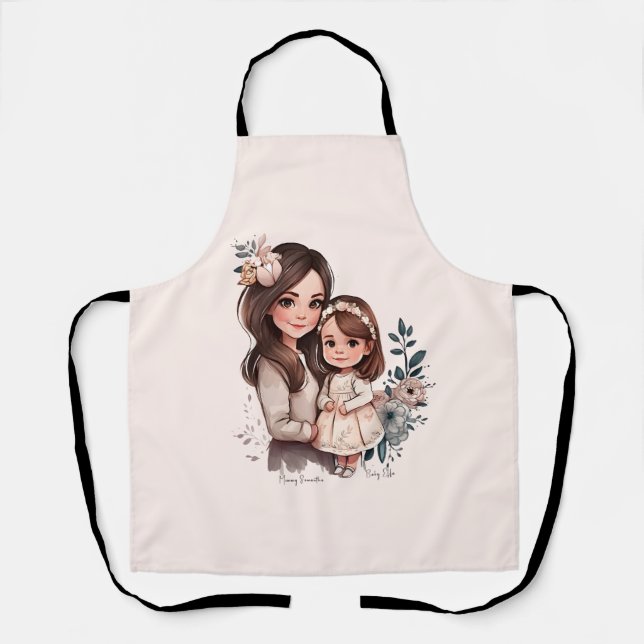 Adorable Mum and Daughter Bond (3) Apron (Front)