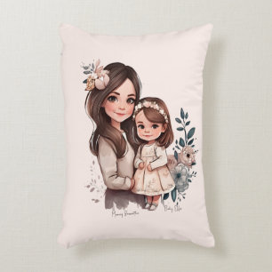 Adorable Mum and Daughter Bond (3) Decorative Cushion