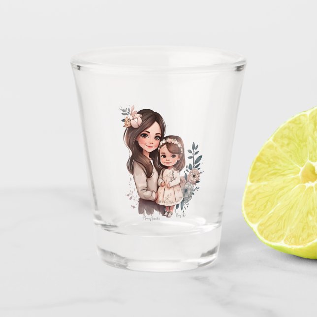 Adorable Mum and Daughter Bond (3) Shot Glass (Front)