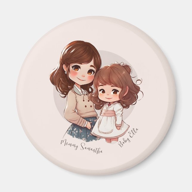 Adorable Mum and Daughter Bond (4) Magnet (Front)