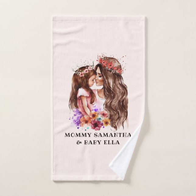 Adorable Mum and Daughter Bond (6) Bath Towel Set (Hand Towel)