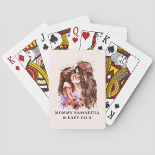 Adorable Mum and Daughter Bond (6) Playing Cards