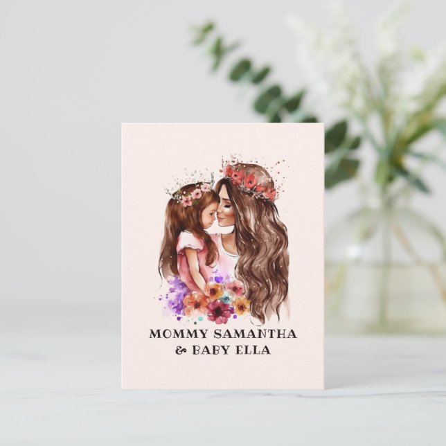 Adorable Mum and Daughter Bond (6) Postcard (Standing Front)