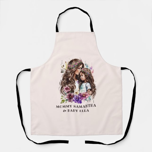 Adorable Mum and Daughter Bond (7) Apron (Front)