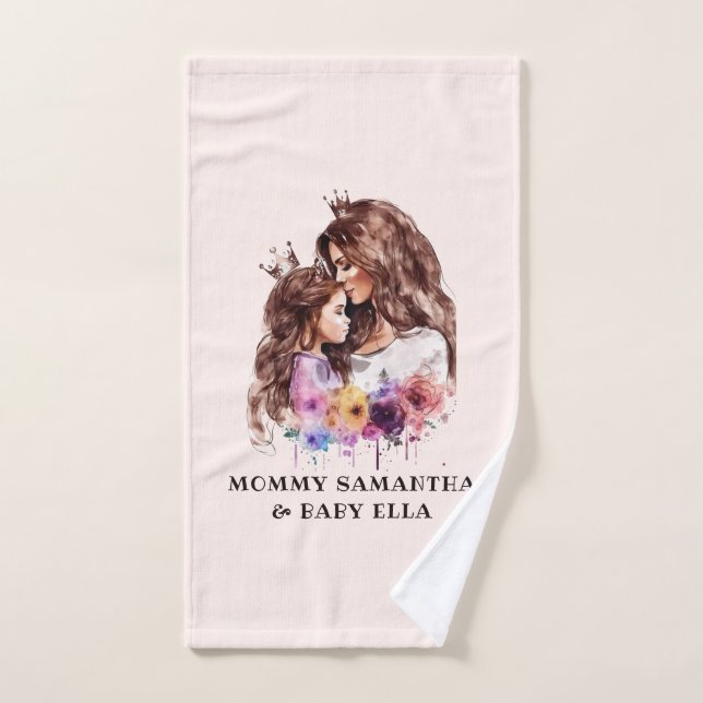 Adorable Mum and Daughter Bond (8) Bath Towel Set (Hand Towel)