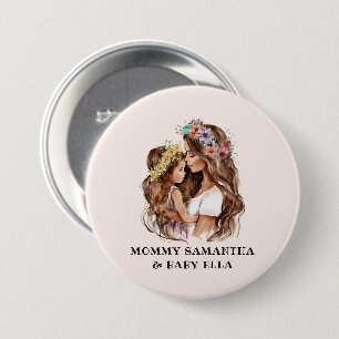 Adorable Mum and Daughter Bond (9) 7.5 Cm Round Badge