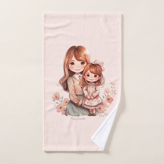 Adorable Mum and Daughter Bond Bath Towel Set (Hand Towel)