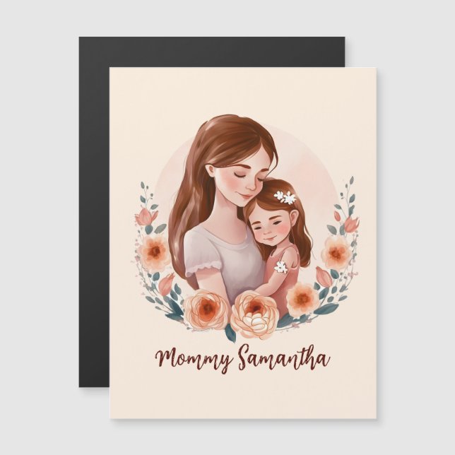 Adorable Mum and Daughter Bond - Floral Frame (Front/Back)