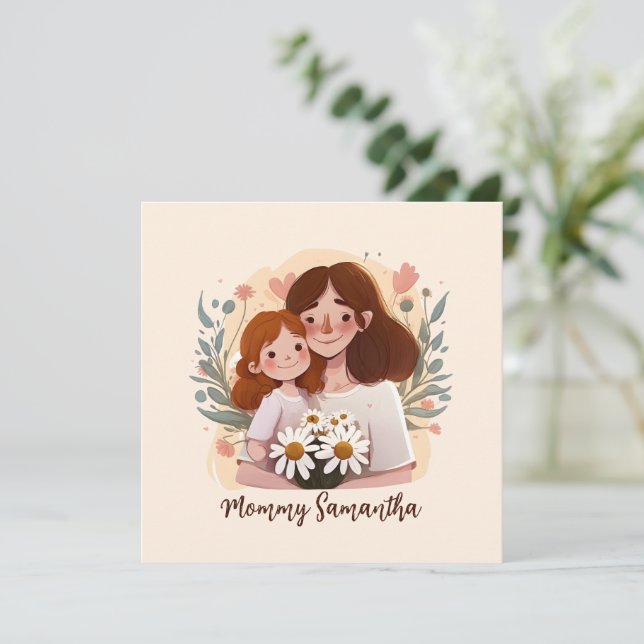 Adorable Mum and Daughter Bond - Floral Frame (2) (Standing Front)