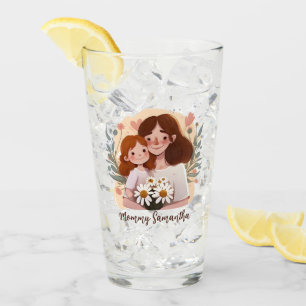 Adorable Mum and Daughter Bond - Floral Frame (2) Glass