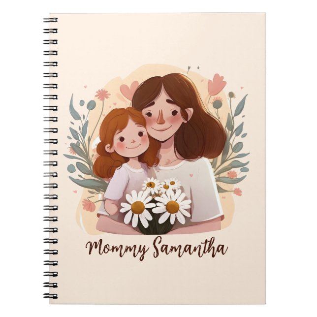 Adorable Mum and Daughter Bond - Floral Frame (2) Notebook (Front)