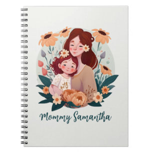 Adorable Mum and Daughter Bond - Floral Frame (3) Notebook