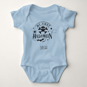 Adorable "My First Halloween"  Monogram Name Baby Bodysuit