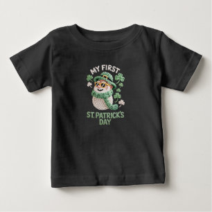 Adorable My First St Patricks Day Faux Yarn Tee