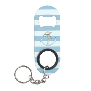 Adorable Nautical Anchor on Light Blue Stripes